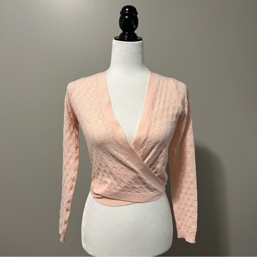 Princess Polly Viewland Wrap Knit Sweater Pink